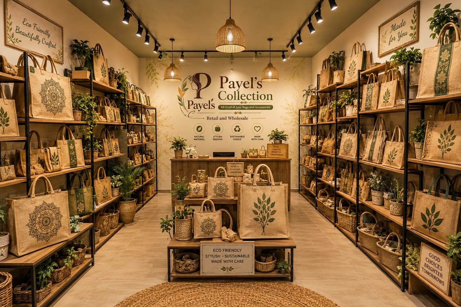 Artisans crafting eco-friendly bags